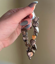 Load image into Gallery viewer, Sterling Silver Charm Bracelet with Edwardian + Victorian Puffy Hearts