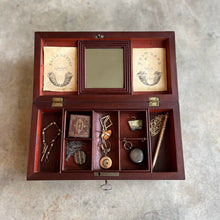 Load image into Gallery viewer, 1810s Wooden Jewelry Box with Mirror + Key
