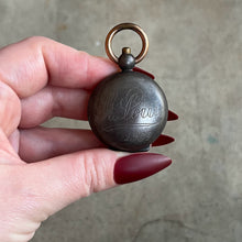 Load image into Gallery viewer, 1904 St. Louis Engraved Gunmetal Sovereign Case Fob