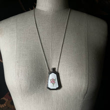 Load image into Gallery viewer, Art Deco Silver Guilloche Enamel Perfume Bottle Necklace