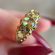 Load image into Gallery viewer, 1916 18k Gold Peridot + Diamond Ring