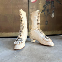 Load image into Gallery viewer, c. 1870 White Fabric Boots