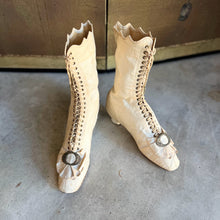 Load image into Gallery viewer, c. 1870 White Fabric Boots