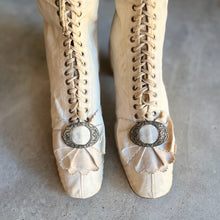 Load image into Gallery viewer, c. 1870 White Fabric Boots