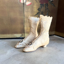 Load image into Gallery viewer, c. 1870 White Fabric Boots