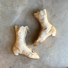 Load image into Gallery viewer, c. 1870 White Fabric Boots