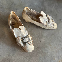 Load image into Gallery viewer, c. 1870 White Leather Slippers w/ Provenance