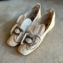 Load image into Gallery viewer, c. 1870 White Leather Slippers w/ Provenance