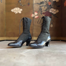 Load image into Gallery viewer, c. Late 1910s-1920s Black Lace Up Boots | Approx Sz 6.5-7