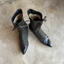 Load image into Gallery viewer, c. Late 1910s-1920s Black Lace Up Boots | Approx Sz 6.5-7