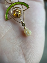 Load image into Gallery viewer, c. 1900s-1910s Plique a Jour Lavaliere Necklace