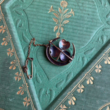 Load image into Gallery viewer, c. 1890s-1900s Moon Shamrock Brooch