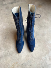 Load image into Gallery viewer, c. 1910s-1920s Blue Suede Boots