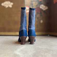 Load image into Gallery viewer, c. 1910s-1920s Blue Suede Boots