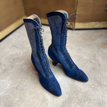 Load image into Gallery viewer, c. 1910s-1920s Blue Suede Boots