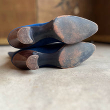 Load image into Gallery viewer, c. 1910s-1920s Blue Suede Boots