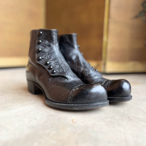 c. 1910s Side Button Boots | Approx Sz 7.5-8