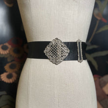 Load image into Gallery viewer, Early 20th c. Belt Buckle Set + Ribbon Belt