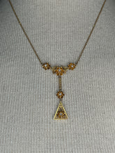 Load image into Gallery viewer, c. 1910s 10k Gold Diamond Lavalier Necklace