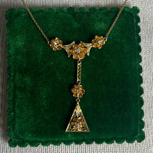 Load image into Gallery viewer, c. 1910s 10k Gold Diamond Lavalier Necklace