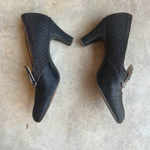 Load image into Gallery viewer, c. 1920s-1930s Black Silk Beaded Pumps | Approx Sz. 5