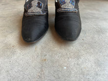 Load image into Gallery viewer, c. 1920s-1930s Black Silk Beaded Pumps | Approx Sz. 5