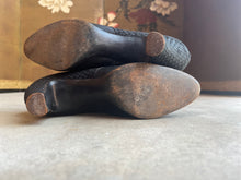 Load image into Gallery viewer, c. 1920s-1930s Black Silk Beaded Pumps | Approx Sz. 5