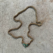 Load image into Gallery viewer, 19th c. Gold Emerald Necklace | 15"