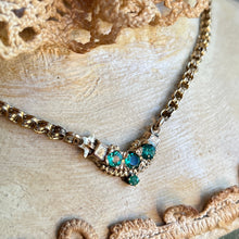 Load image into Gallery viewer, 19th c. Gold Emerald Necklace | 15"
