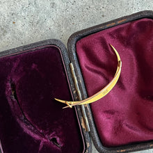Load image into Gallery viewer, c. 1900s 15k Gold Crescent Moon Brooch in Box