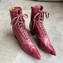 Load image into Gallery viewer, c. 1890s Raspberry Red Boots