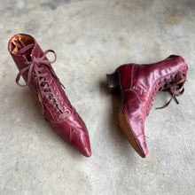 Load image into Gallery viewer, c. 1890s Raspberry Red Boots