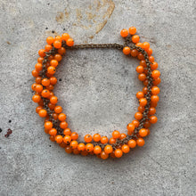 Load image into Gallery viewer, c. 1930s-1940s Orange Czech Glass Choker Necklace