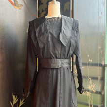 Load image into Gallery viewer, c. 1910s Black Wool Gabardine Dress | Study + Display + Repair