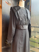 Load image into Gallery viewer, c. 1910s Black Wool Gabardine Dress | Study + Display + Repair