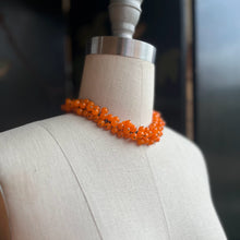 Load image into Gallery viewer, c. 1930s-1940s Orange Czech Glass Choker Necklace