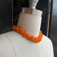 Load image into Gallery viewer, c. 1930s-1940s Orange Czech Glass Choker Necklace