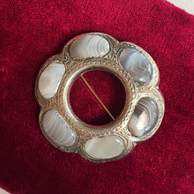 Load image into Gallery viewer, 19th c. Sterling Silver Montrose Agate Brooch + Pendant