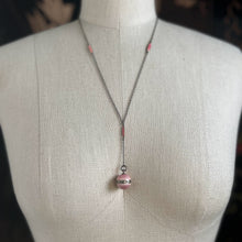 Load image into Gallery viewer, c. 1910s Pink Guilloche Enamel Vinaigrette Necklace