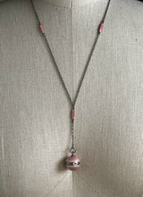 Load image into Gallery viewer, c. 1910s Pink Guilloche Enamel Vinaigrette Necklace