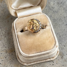 Load image into Gallery viewer, Early 20th c. Art Nouveau Crescent Moon Lady 10k Gold Ring