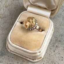 Load image into Gallery viewer, Early 20th c. Art Nouveau Crescent Moon Lady 10k Gold Ring
