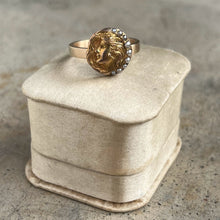Load image into Gallery viewer, Early 20th c. Art Nouveau Crescent Moon Lady 10k Gold Ring