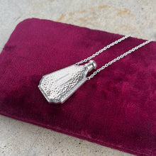 Load image into Gallery viewer, Art Deco Sterling Silver Perfume Bottle Necklace | 18" Chain