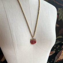 Load image into Gallery viewer, Turn of the Century Carnelian Glass Cameo Fob Pendant