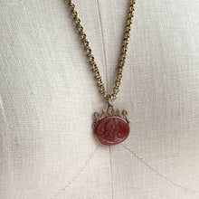 Load image into Gallery viewer, Turn of the Century Carnelian Glass Cameo Fob Pendant