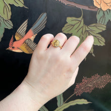 Load image into Gallery viewer, Early 20th c. Art Nouveau Crescent Moon Lady 10k Gold Ring