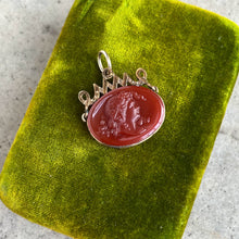 Load image into Gallery viewer, Turn of the Century Carnelian Glass Cameo Fob Pendant