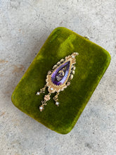 Load image into Gallery viewer, c. 1870s-1880s Rose of Sharon 14k Gold Amethyst Diamond Pendant