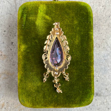 Load image into Gallery viewer, c. 1870s-1880s Rose of Sharon 14k Gold Amethyst Diamond Pendant